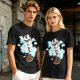 Olive Green T-Shirt With Sleeping Sky Bison On Clouds Print