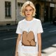Olive Green T-Shirt With Capybara Rear View Graphic