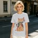 Olive T-Shirt With Samurai Cat Holding Katana And Koi Tattoos