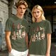 Olive T-Shirt with Japanese Food Monster Yokai Art Print