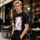 Olive T-Shirt With Cute Dinosaur Ice Cream Graphic Print