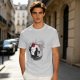 Olive T-Shirt with Japanese Style Cat and Red Sun Art Print