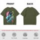 Olive T-shirt with Anime Vampire Hunter Character Graphic