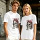 Olive Graphic T-Shirt with Skull and 'I Love My Job' Print