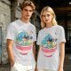 Olive T-shirt with Great Wave Ramen Bowl Graphic Design