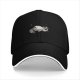 Black Baseball Cap With Playful Yawning Raccoon Graphic