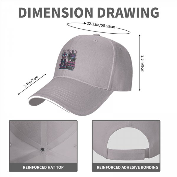 Black baseball cap with Papa's Pit BBQ graphic design