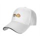 Black baseball cap with cute roasted marshmallow and fire graphic
