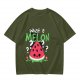 Olive T-Shirt With Cute Watermelon 'What A Melon' Graphic Design