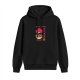 Black Hoodie With Retro Ramen Mountain Graphic Design