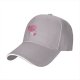 Black baseball cap with sad running pink heart graphic