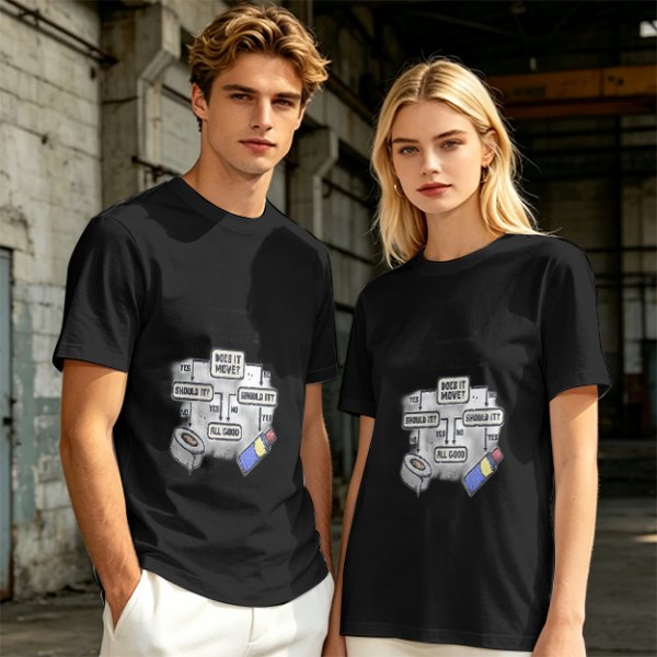 Funny duct tape and WD-40 flowchart graphic olive t-shirt
