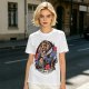 Olive T-shirt featuring The Cursed Prince Beast with roses and candelabra