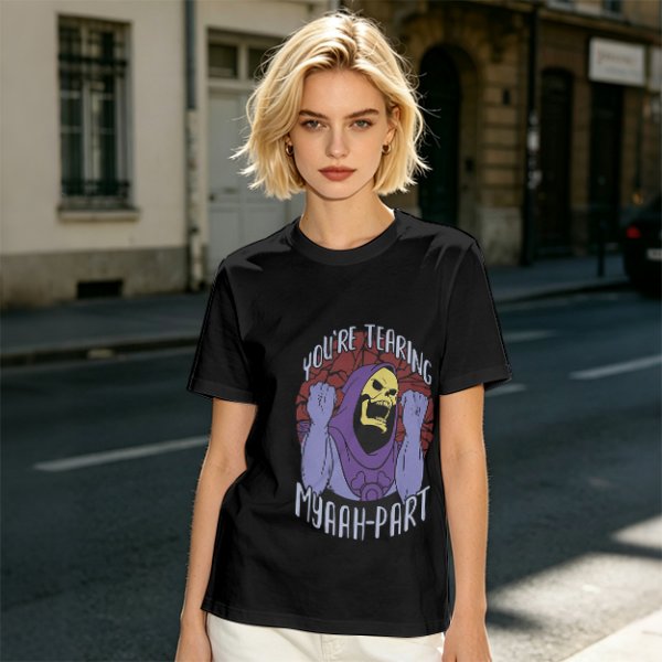 Olive T-Shirt With Skeletor 'You're Tearing Myaah-Part' Graphic