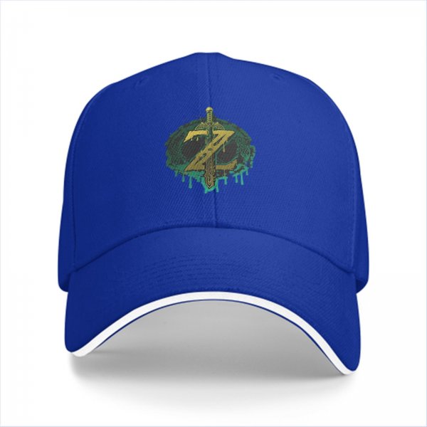 Black Baseball Cap With Zelda Tears Of The Kingdom Inspired Print
