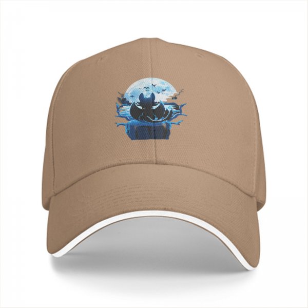 Black baseball cap with bat and full moon gothic graphic