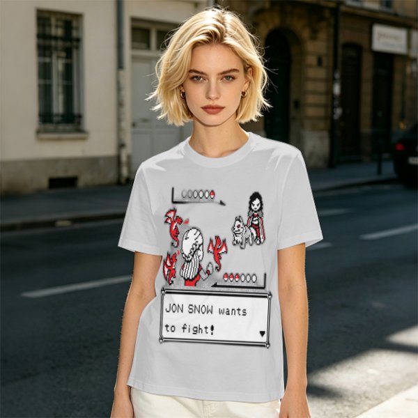 Jon Snow wants to fight Game of Thrones Pokemon style graphic tee