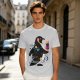 Olive T-Shirt With Cosmic Penguin And Ice Cream Print