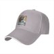 Black Baseball Cap with Japanese Wave and Ship Art Print