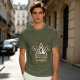 Olive T-Shirt With Coffee Search In Progress Warning Print