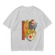 Olive T-Shirt With Ramen Bowl Graphic and Vertical Text Print