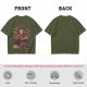 Olive T-Shirt With A Bear Holding A Campfire Mug Design