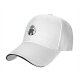 Black baseball cap with cute raccoon holding a decorated Christmas tree