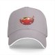 Black Baseball Cap With Cute Angry Ramen Bowl Graphic