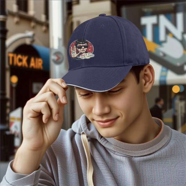 Black baseball cap with Spock graphic and 'Spock to the Wind' print