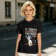 Olive t-shirt with 'If I seem a little strange that's because I am' penguin print