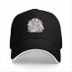 Black Baseball Cap With Raccoon Eating Graphic Print