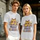 Olive T-Shirt With Cat Eating Snacks Frequent Snacks Print