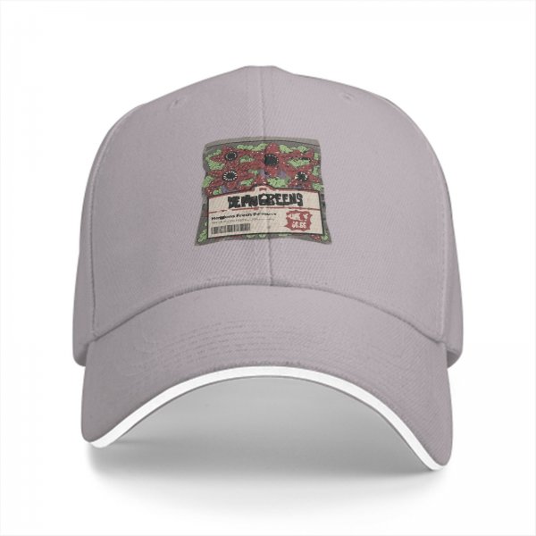 Black Baseball Cap With Demogorgons Graphic Print