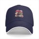 Black baseball cap with retro Rufio graphic print