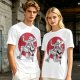 Olive T-shirt with Luffy Gear 5 Sun God Nika Anime Print
