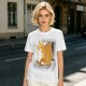 Olive T-Shirt with a Sleeping Cat on a Laptop Print