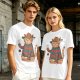 Olive T-Shirt With Freddy Krueger Themed Cat Graphic