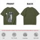 Olive T-Shirt With Cool Gray Cat Wearing Sunglasses Print