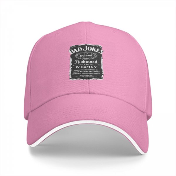 Black baseball cap with Dad Jokes Old School Awkward Whimsy label print
