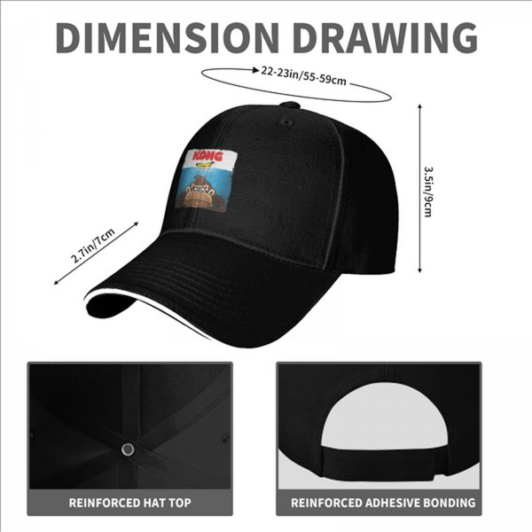 Black baseball cap with Kong and banana graphic print