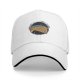 Black Baseball Cap With Space Pizza Slice Graphic Design
