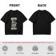 Oversized Army Green T-Shirt With 'Death By Coffee' Skeleton Print