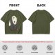 Olive T-shirt with Sad Sitting Panda Graphic Print