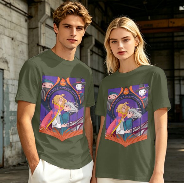 Howl's Moving Castle Characters Graphic Tee for Fans
