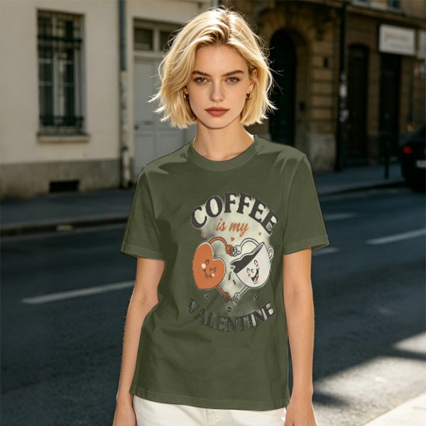Coffee Is My Valentine Graphic T-Shirt For Coffee Lovers