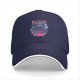 Black Baseball Cap With Neon Blue And Pink Dragon Graphic