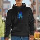 Black hoodie with night cityscape and lone figure graphic
