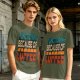 Olive Graphic T-Shirt with 'Functioning Because Of Coffee' Retro Print