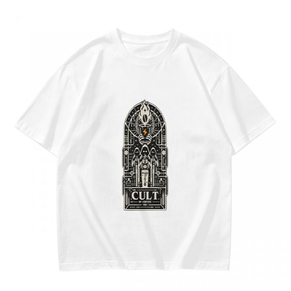 Olive Graphic T-Shirt With Cult Occult Art Print