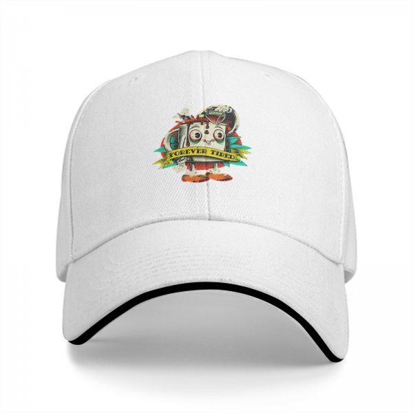 Forever Tired Cartoon Coffee Mug Graphic Black Baseball Cap